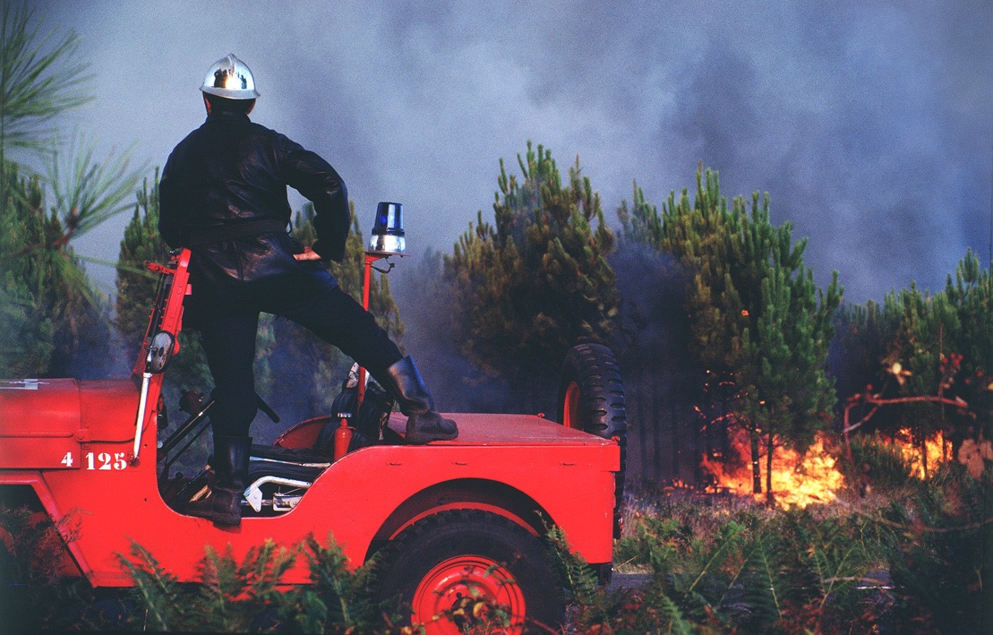 Waldbrand . Arcachon, F